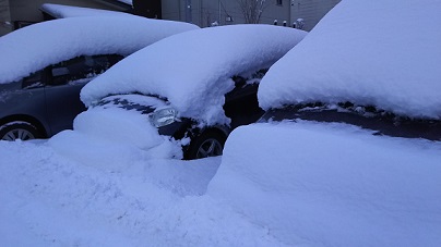 盛岡で久々の積雪