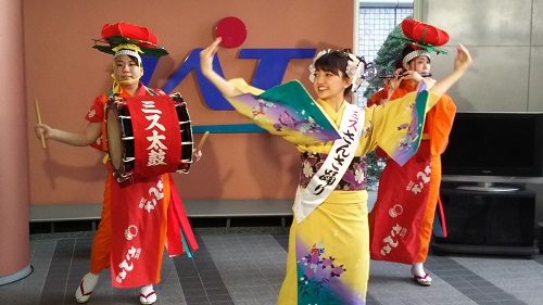 ミスさんさ踊り来社